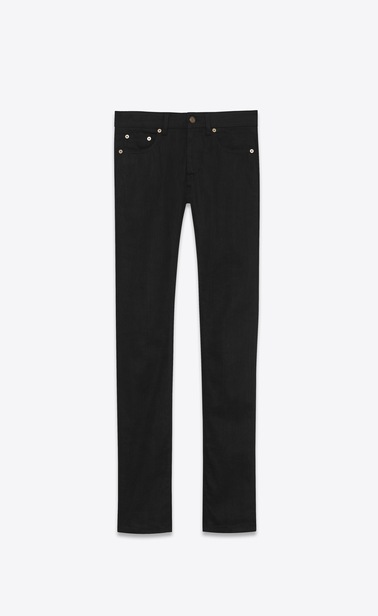 skinny jeans in worn black stretch denim